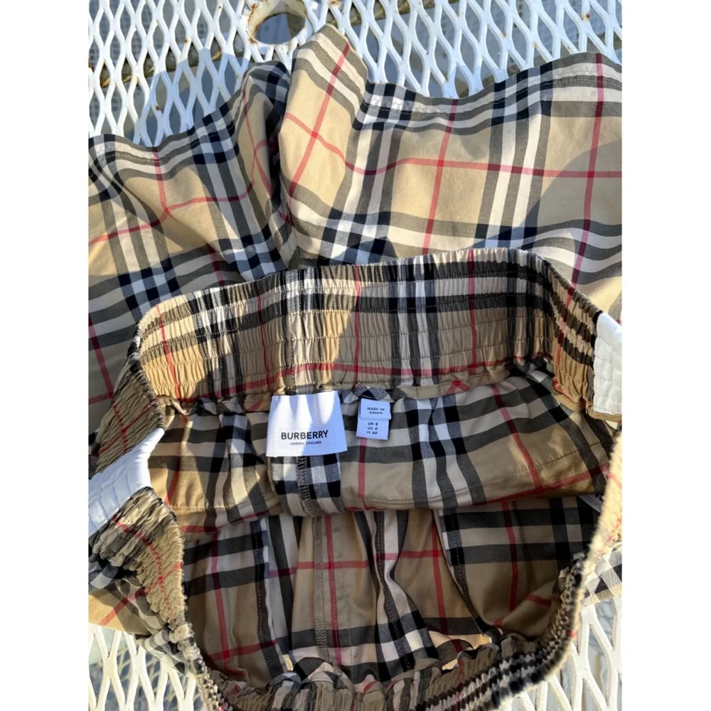 Burberry Audrey Shorts Nova Check Side Stripe Cotton US-6 S M - Picture 7 of 8